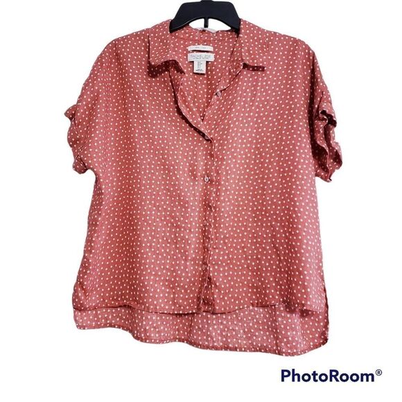 Rachel Zoe oversized linen boxy button up top - Picture 1 of 3